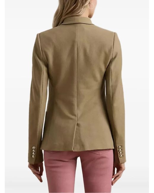 Ralph Lauren Green Logo-patch Tailored Blazer