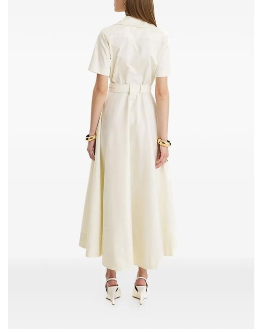 MOOS STUDIO Natural Blanc Society Belted Maxi Dress