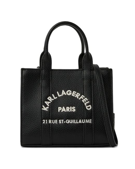 Karl Lagerfeld Black Mini Rue St-Guillaume Tote Bag
