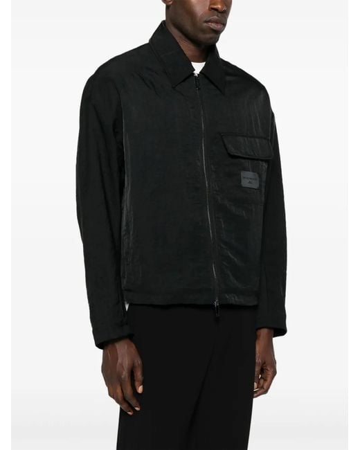Emporio Armani Black Logo-Patch Jacket for men