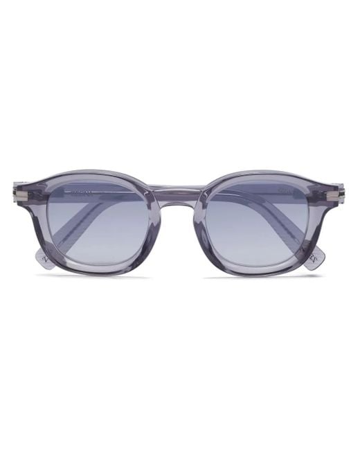 Zegna Blue Stripe Transparent Acetate Sunglasses for men
