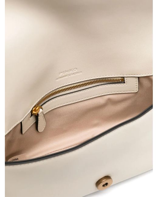 Pinko White Love Bag Slouchy Shoulder Bag