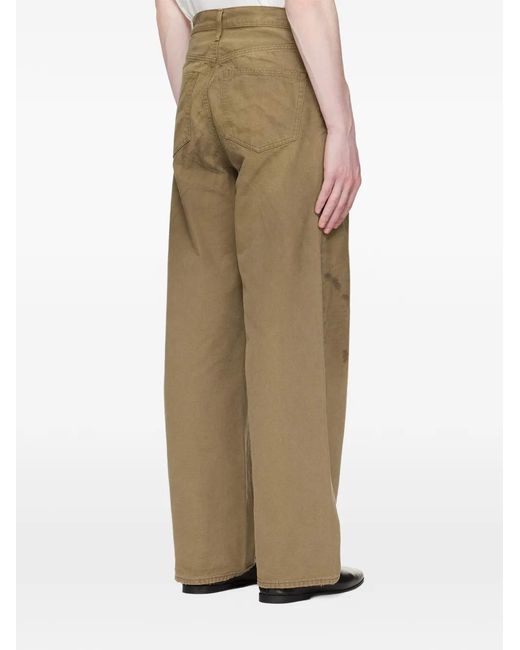 stein Natural Sulfur-Dyed Oxford Wide-Leg Trousers