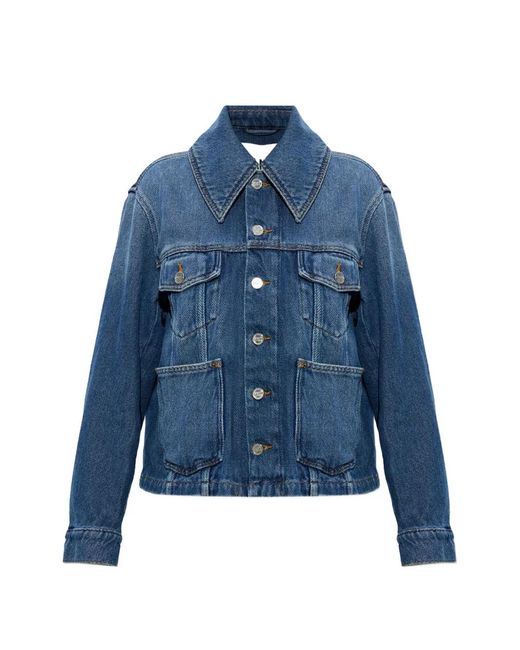 Ganni Blue Pocket Denim Jacket