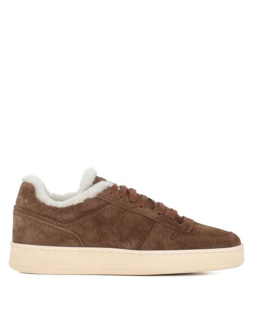 Officine Creative Brown Shearling-Lining Suede Sneakers