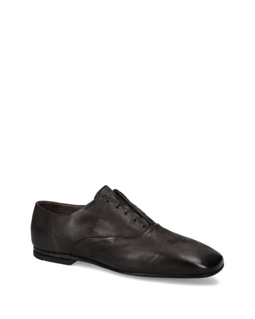 Premiata Black Leather Oxford Shoes for men