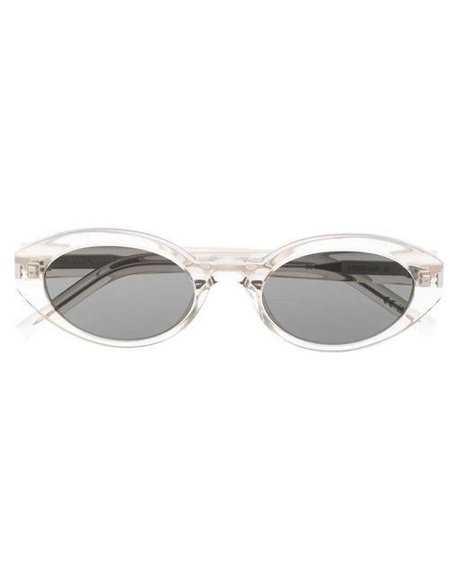 Saint Laurent Gray Sl567 Oval-Frame Sunglasses