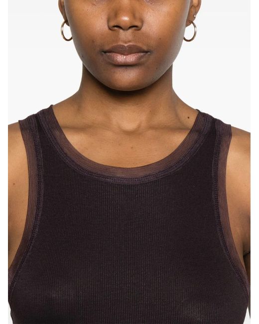 Remain Purple Mesh-Edge Tank Top