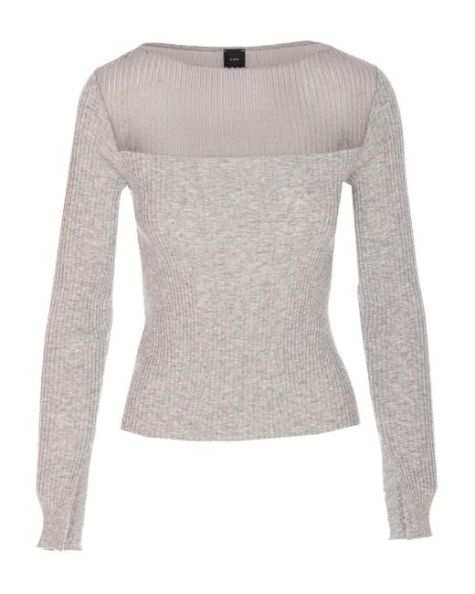 Pinko Colime ニットトップ Gray