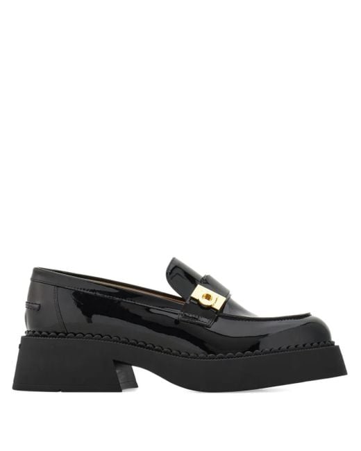 Ferragamo Black Leather Loafers