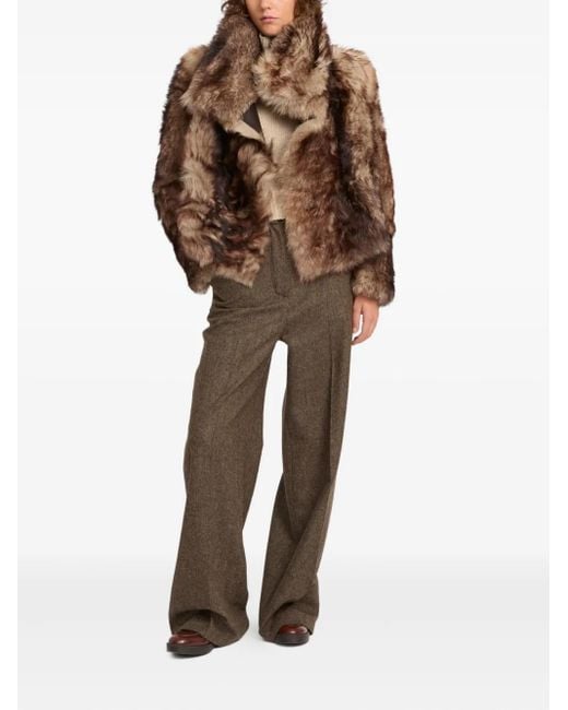 Yves Salomon Brown Shearling Jacket