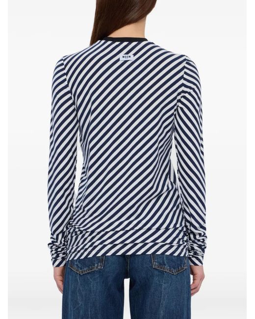 MSGM Gestreepte Top in het Blue