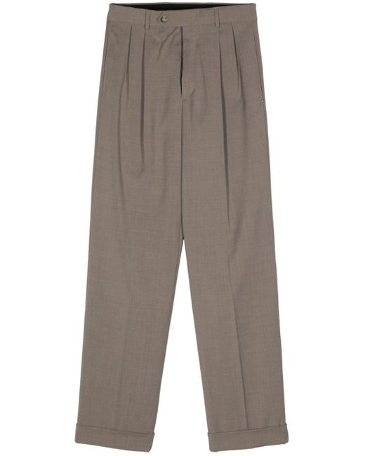 Sportmax Ferito Wool Tapered Trousers Gray
