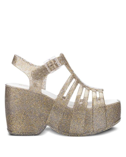 Melissa Natural 100Mm Glitter Platform Sandals
