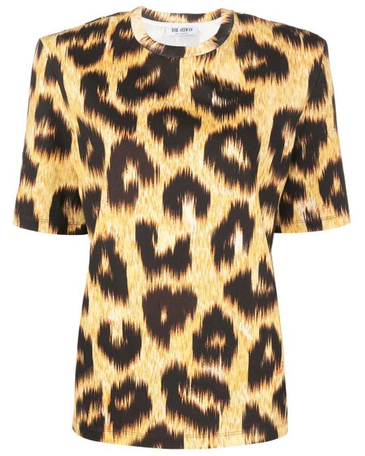 The Attico Bella Leopard-print T-shirt in Metallic | Lyst UK