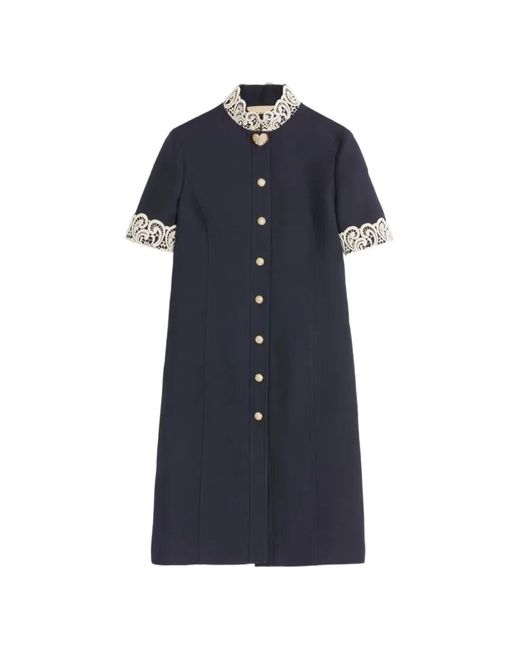 Valentino Garavani Blue Crepe Couture Midi Dress