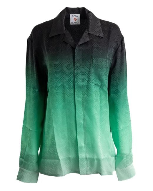 Casablanca Green Gradient Geometric-pattern Shirt