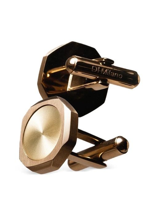 D1 Milano Metallic Octagonal-Frame Cufflinks for men