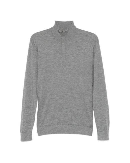 N.Peal Cashmere Gray Regent Sweater for men
