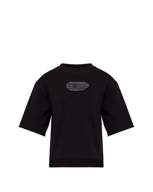 MM6 by Maison Margiela Black Short-Sleeves T-Shirt