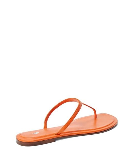 Polo Ralph Lauren Pink Debossed Leather Thong Sandals