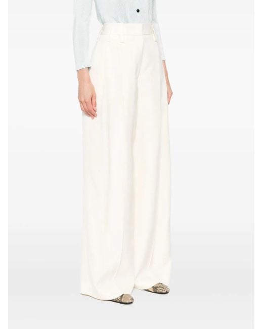 Jil Sander White Pleat-Detailed Trousers