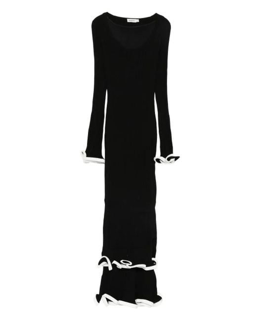Jonathan Simkhai Black Solani Ruffled Midi Dress