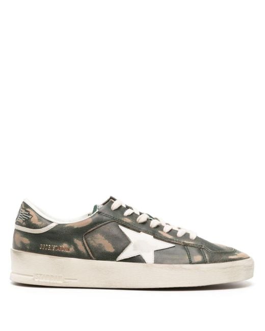Golden Goose Deluxe Brand White Stardan Distressed Leather Sneakers for men