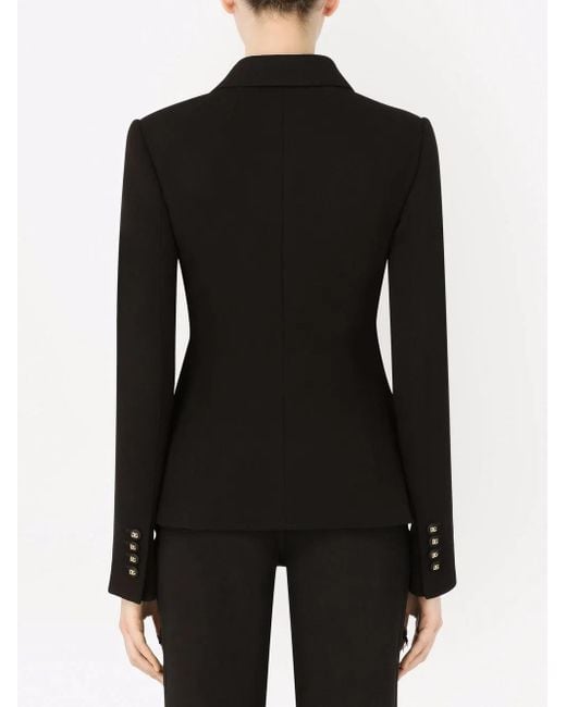 Dolce & Gabbana Black Milano-Stitch Jersey Single-Breasted Jacket