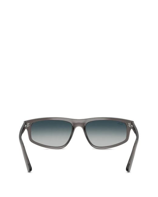 Ray-Ban Gray Rectangle-Frame Sunglasses