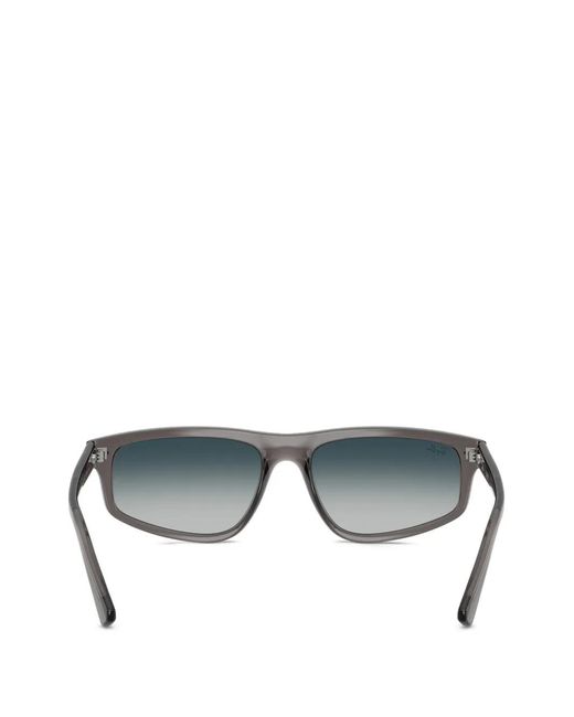 Ray-Ban Gray Rectangle-Frame Sunglasses