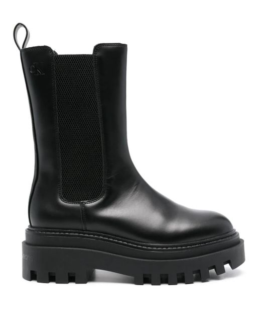 Calvin Klein レザー ブーツ Black