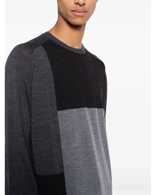 Neil Barrett Gray Colour-Block Wool Jumper for men