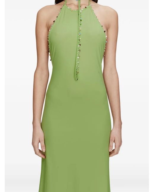 Christopher Esber Beach Quartz Halterneck Embellished Dress in Green | Lyst  UK