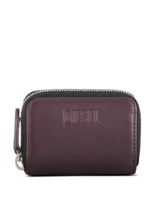 DIESEL Purple Embossed Zip Wallet for men