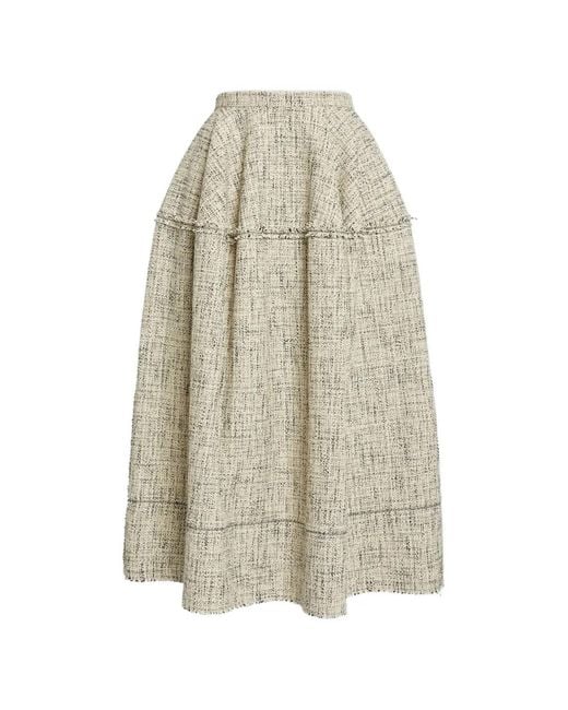 Erdem Natural Ruffled Midi Skirt