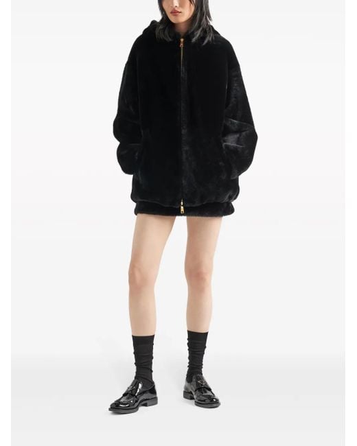 Prada Black Shearling Reversible Jacket