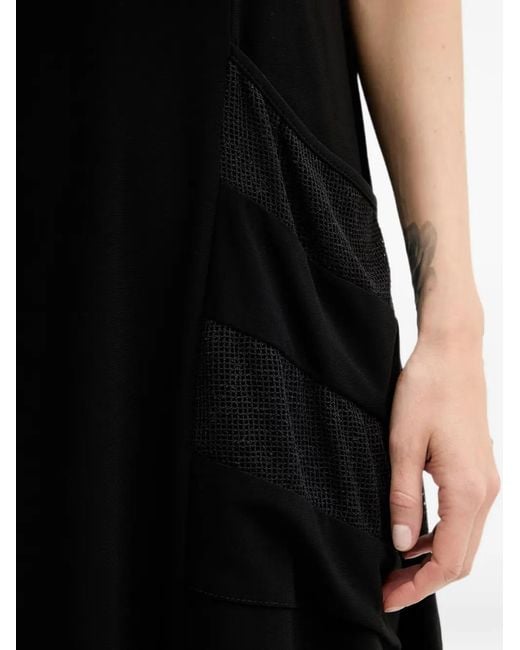 Joseph Ribkoff Black Mesh-Panel Pocket Mini Dress