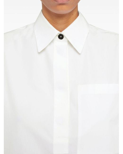 Jil Sander White Hemd mit halblangen Ärmeln