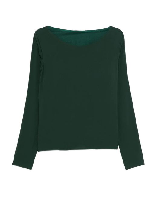 Top Con Scollo A Barca A Maniche Lunghe di Ermanno Scervino in Green