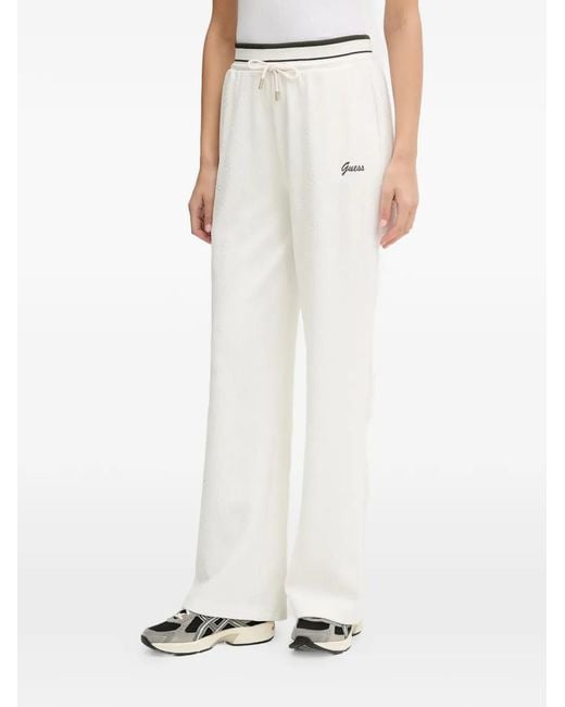 Guess White Drawstring Track Pants