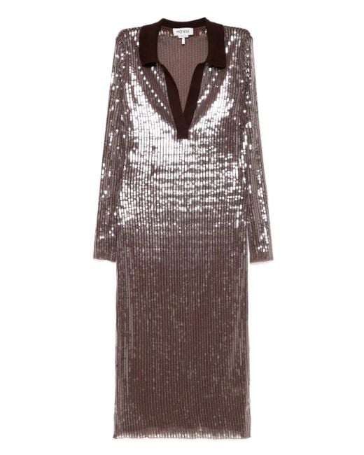 Monse Brown Mesh Midi Dress