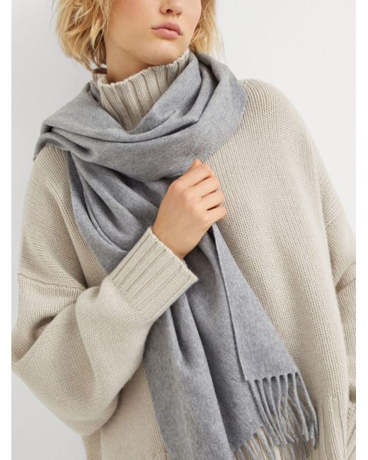 Brunello Cucinelli Gray Cashmere Scarf