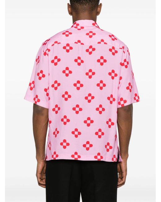 Sandro Pink Floral-print Shirt for men