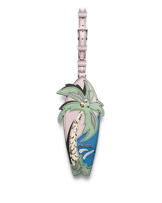 Prada Blue Palm Tree Name Tag for men