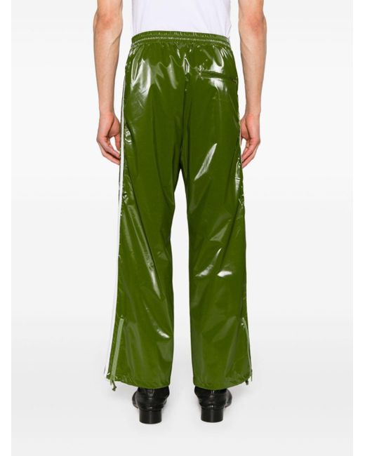 Pantalones de chándal Laminate Track bordados Doublet de hombre de color Green