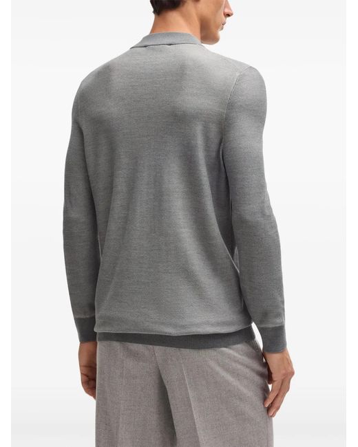 Boss Gray Crew-Neck Silk Sweatshirt for men