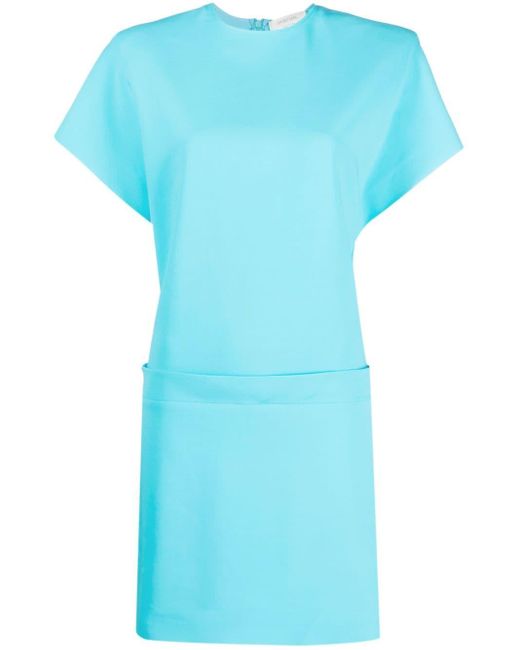 Sportmax Mini-jurk Met Korte Mouwen in het Blue