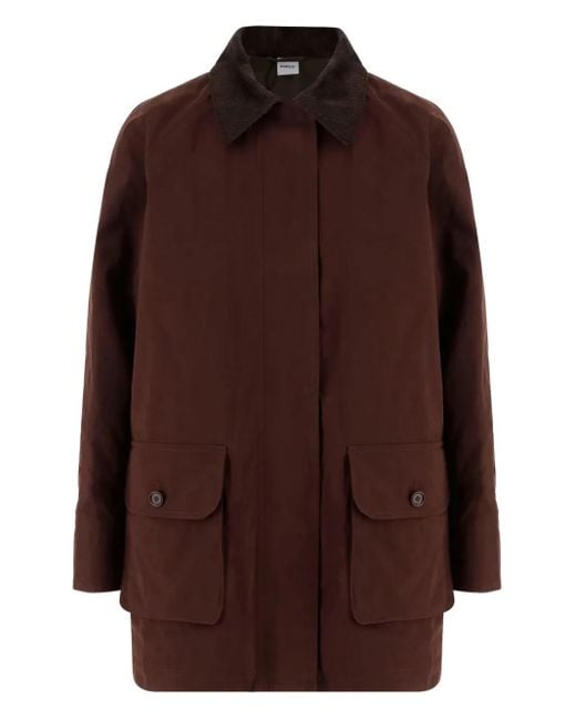 Aspesi Brown Mantel mit aufgesetzter Tasche