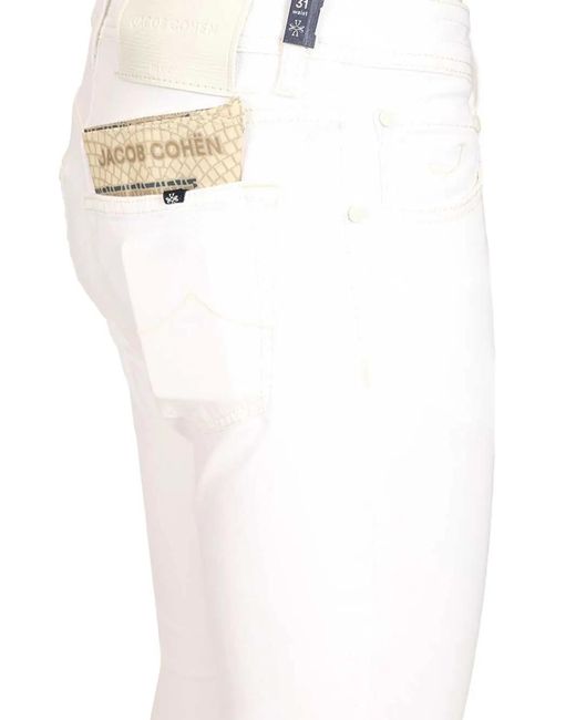 Jacob Cohen White Slim Cotton Trousers for men